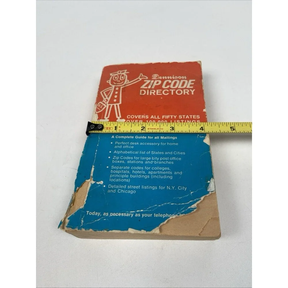 Dennison Zip Code Directory PB Covers All 50 States 100,000 Listings VTG 1977